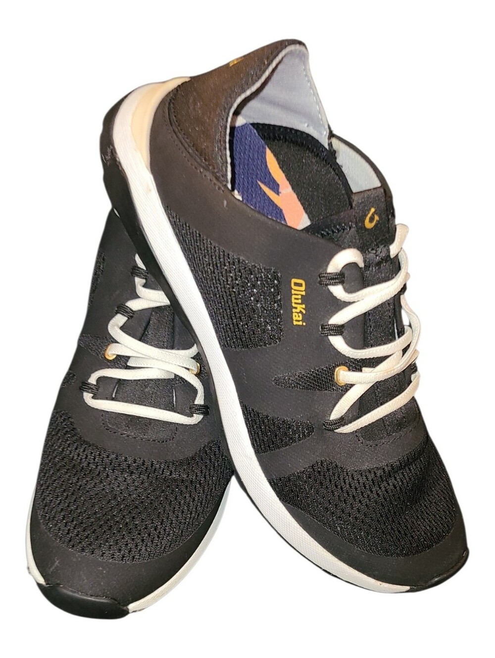 Olukai Huia Black Mesh Slip-on Sneakers Womens Size 9.5 EU 39.5